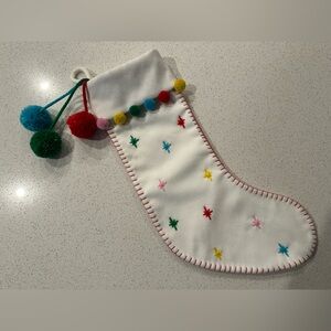 Multicolor Christmas stocking, Pom Pom, holiday